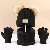 Pom Pom Kawaii Hat, Scarf & Gloves